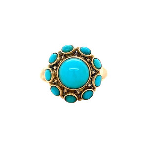 Gouden ring met turkoois 14 krt