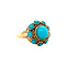 vintage Gouden vintage entourage ring met turkoois 14 krt
