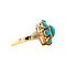 vintage Gouden vintage entourage ring met turkoois 14 krt