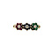 vintage Gold entourage row ring with sapphire, emerald, ruby and diamond 14 kt