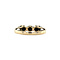 vintage Gouden entourage rijring met saffier, smaragd, robijn en diamant 14 krt