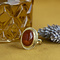 vintage Golden vintage ring with carnelian 14 kt