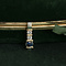vintage Witgouden vintage hanger met saffier en diamant 14 krt