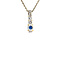 vintage Witgouden vintage hanger met saffier en diamant 14 krt