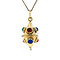 vintage Gouden vintage hanger met kleursteen 14 krt