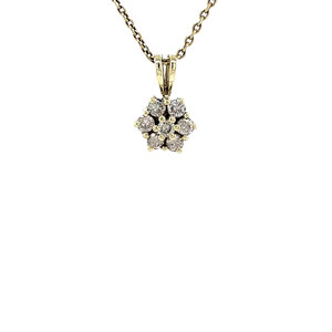 Gold pendant with diamond 14 kt