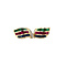 vintage Gold vintage stud earrings with ruby, emerald, sapphire and diamond 14 kt