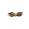 vintage Gold vintage stud earrings with ruby, emerald, sapphire and diamond 14 kt
