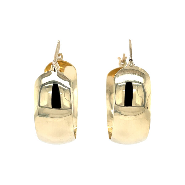 vintage Gouden vintage gladde oorringen 14 krt