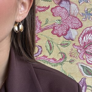 Golden vintage smooth earrings 14 kt