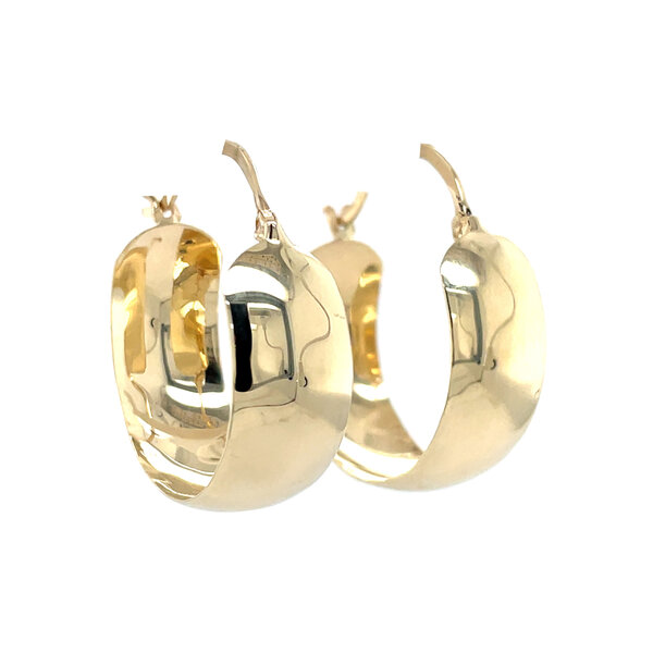vintage Gouden vintage gladde oorringen 14 krt