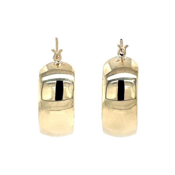 vintage Gouden vintage gladde oorringen 14 krt