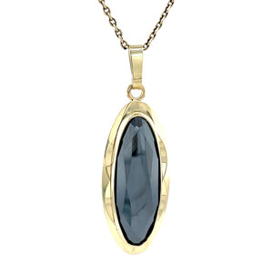 Gold pendant with hematite 14 kt