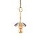 vintage Rose-gold vintage rooster pendant with enamel 14 kt