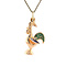 vintage Rose-gold vintage rooster pendant with enamel 14 kt