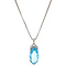 vintage Witgouden vintage venetiaan collier met hanger met aquamarijn en diamant 14 krt