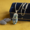 vintage White gold vintage Venetian necklace with pendant with aquamarine and diamond 14 kt