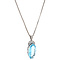 vintage White gold vintage Venetian necklace with pendant with aquamarine and diamond 14 kt