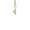 vintage Gouden vintage hart hanger met topaas 18 krt