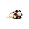 vintage Gold vintage entourage ring with pearl and garnet 14 ct