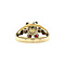 vintage Gouden vintage entourage ring met parel en granaat 14 krt