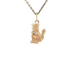 Gold cat pendant 14 ct