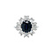vintage Witgouden vintage entourage ring met saffier en diamant 14 kt