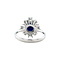 vintage Witgouden vintage entourage ring met saffier en diamant 14 kt
