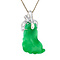 vintage White gold vintage pendant with jade and diamond 14 kt