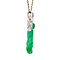 vintage White gold vintage pendant with jade and diamond 14 kt