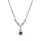 vintage White gold vintage entourage necklace with diamond and emerald pendant 14 kt