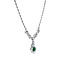 vintage Witgouden vintage entourage collier met diamant en smaragd hanger 14 kt
