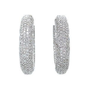 White gold earrings with diamond 14 kt