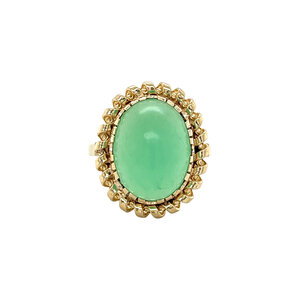 Gold ring with chrysoprase14 kt