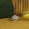 vintage Witgouden vintage entourage ring met diamant 14 kt