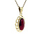 vintage Gouden vintage hanger met granaat 14 kt