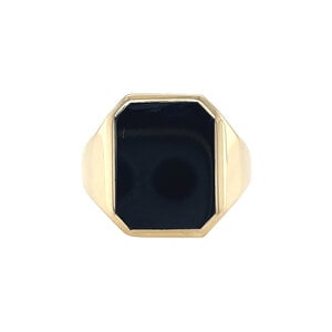 Gouden zegelring met onyx 14 kt