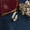 vintage Witgouden vintage trigolie ring met diamant 14 kt