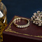 vintage Gouden vintage rij ring met diamant 14 kt
