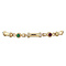 vintage Gouden vintage armband met robijn, saffier, smaragd en diamant 14 kt