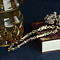 vintage Gouden vintage armband met robijn, saffier, smaragd en diamant 14 kt