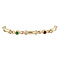 vintage Gouden vintage armband met robijn, saffier, smaragd en diamant 14 kt