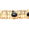 vintage Gouden vintage bootjes armband met granaat 14 kt