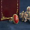 vintage Gouden vintage ring met bloedkoraal 14 kt