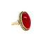 vintage Gouden vintage ring met bloedkoraal 14 kt
