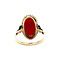 vintage Gouden vintage ring met bloedkoraal 14 kt