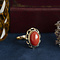 vintage Gold vintage ring with blood coral 14 kt