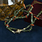 vintage Vintage jade met bloedkoraal collier met sluiting met diamant 14 kt