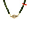 vintage Vintage jade met bloedkoraal collier met sluiting met diamant 14 kt
