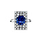 vintage White gold vintage ring with sapphire and diamond 14 kt
